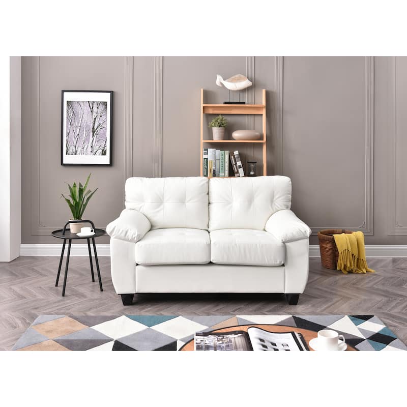 Gallant Faux Leather Loveseat - White