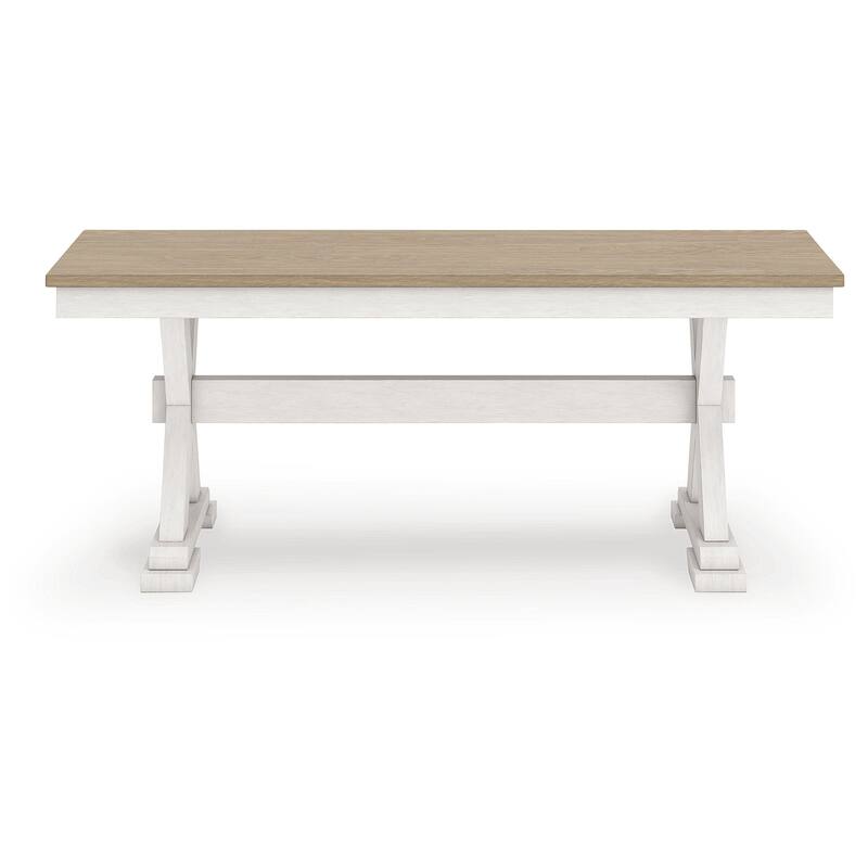 Signature Design by Ashley Westlinport Antique White/Brown 48" Dining Bench - 48"W x 16"D x 19"H