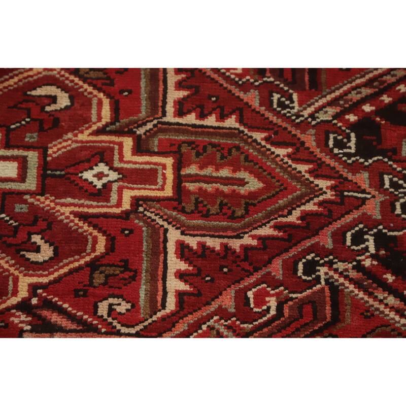 Hand Knotted Oriental 100% Wool Carpet Traditional Medallion Red Heriz Area Rug - 12' 5'' X 9' 11''