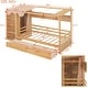 preview thumbnail 7 of 25, Wooden Twin Size Semi-enclosed House Daybed Frame with Built-in wardrobe(with Curtain), Side Compartments, Drawers and Shelves