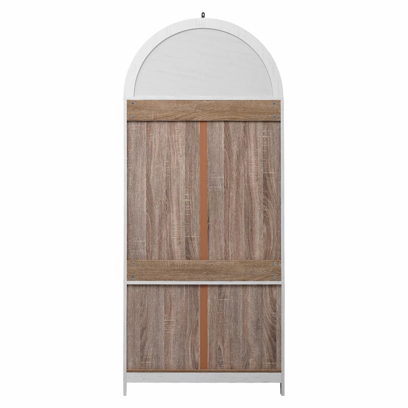 71" Tall Arched Kitchen Pantry Cabinet with 2 Large Drawers