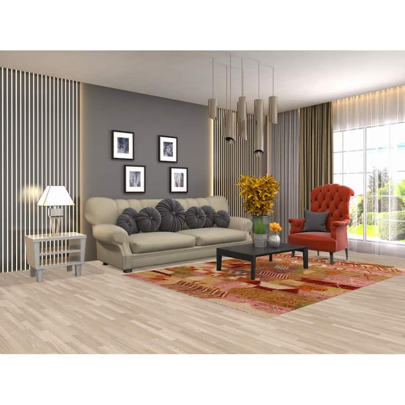 Hand Knotted Oriental 100% Wool Carpet Modern Geometric Multi-Colored Moroccan Area Rug - 8' 0'' X 5' 9''