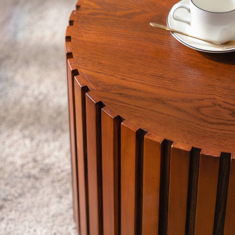 Charming Round Wood Coffee Table for Compact Living Spaces