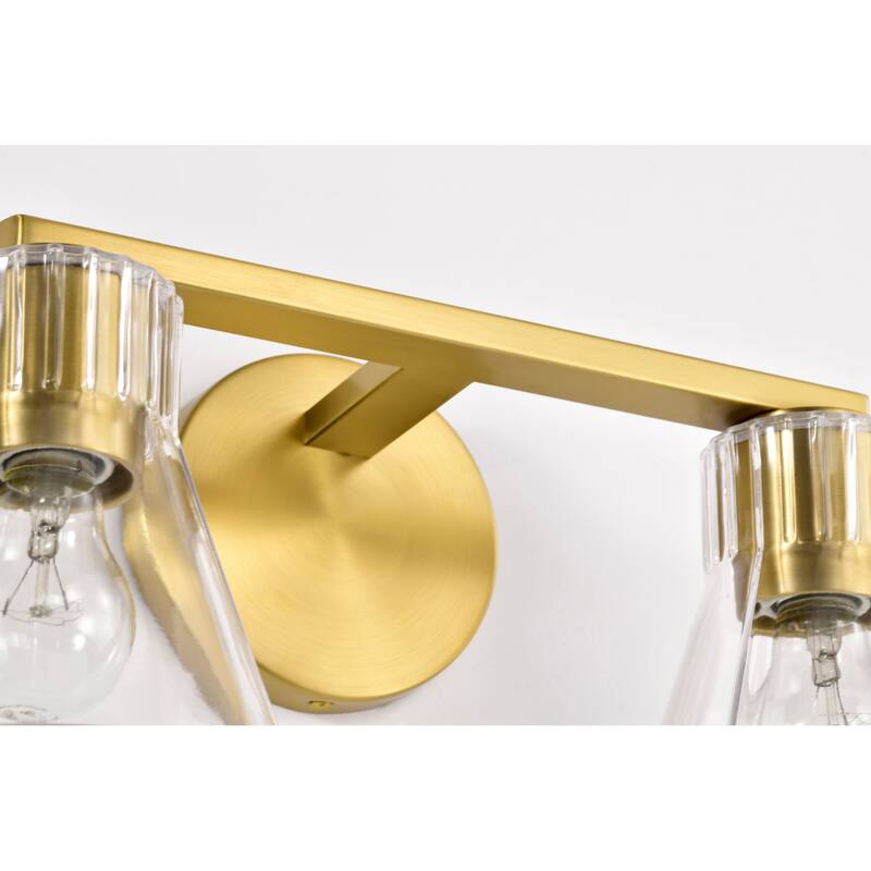 Gianna 2 Light Vanity Vintage Brass Finish Clear Glass - Vintage Brass
