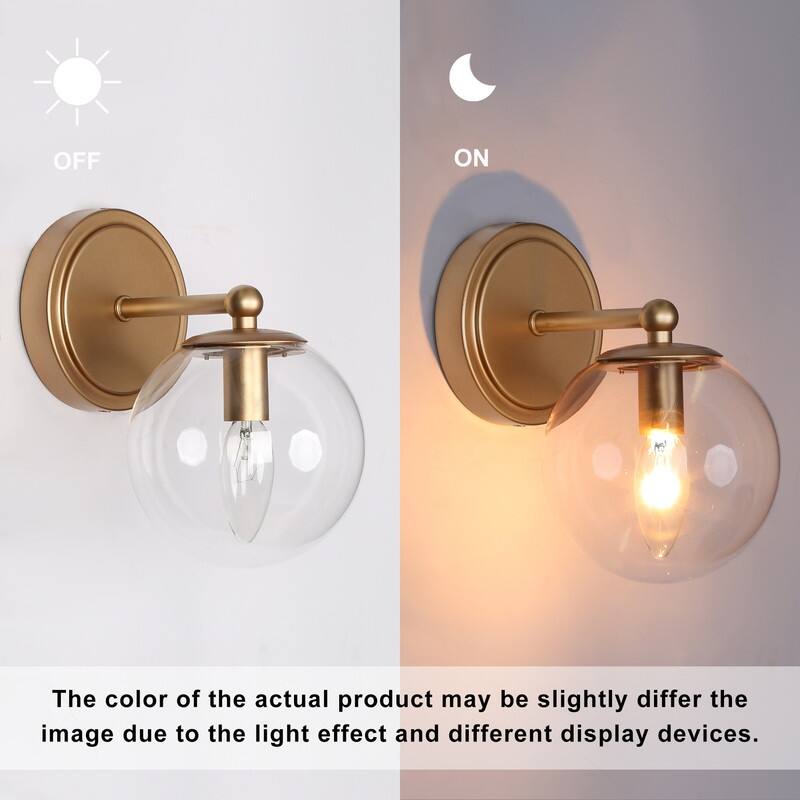 Mid-century Modern Gold Bathroom Vanity Lights French Country Glass Globe Wall Sconce