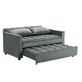 Modern Loveseat Sofa Velvet Upholstered Pull out Sleeper Convertible