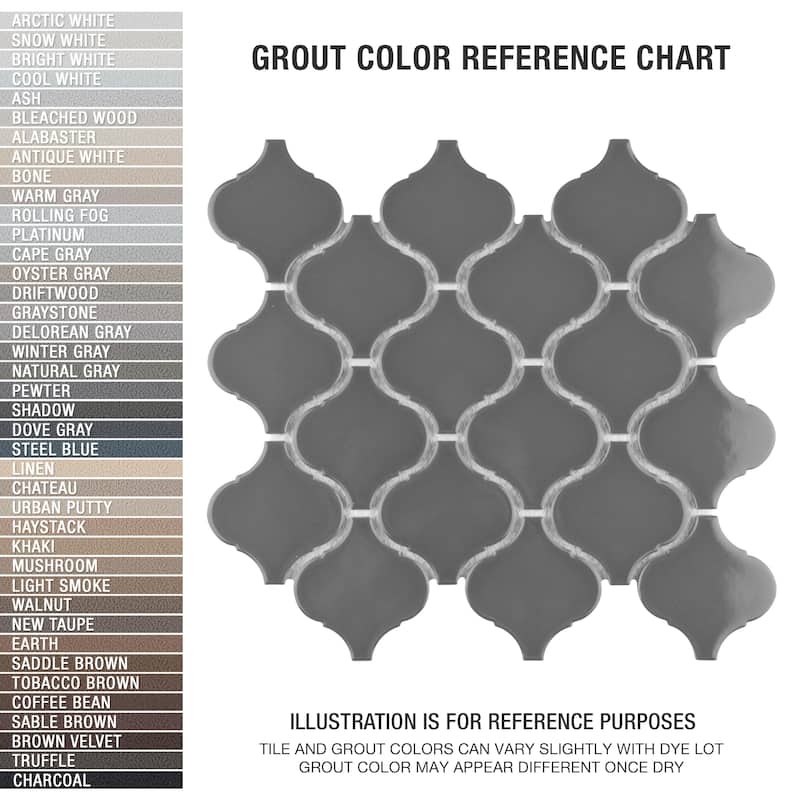 Merola Tile Metro Lantern Glossy Dark Grey 9-1/2" x 10-3/4" Porcelain Mosaic Floor and Wall Tile