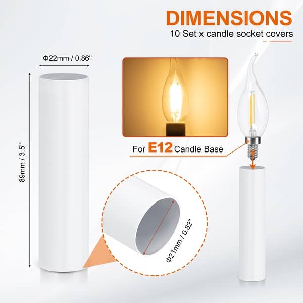 dimension image slide 87 of 102, Metal Chandelier Socket Sleeves Insulation Heat Shrinkable