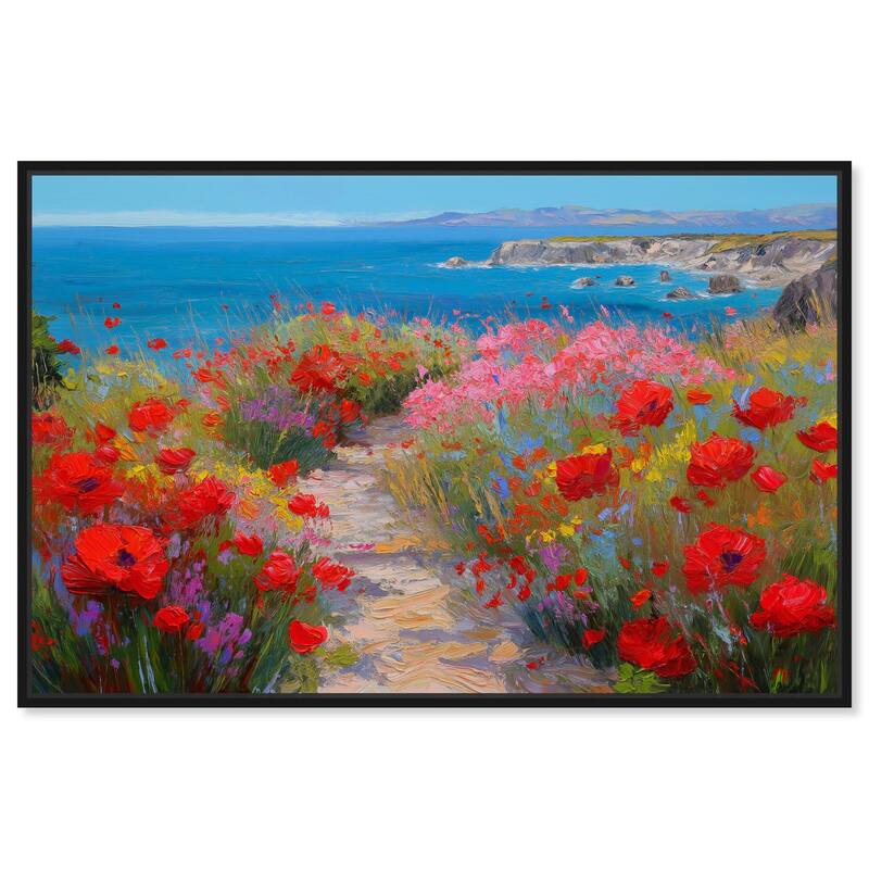 Ocean View Bloom I Canvas by Art Remedy - Black - 36" x 24"