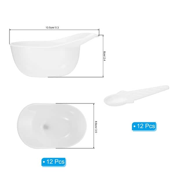 dimension image slide 0 of 5, 12 Set Ice Cream Bowls and Spoons Set, 8oz Baseball Cap Ice Cream Bowl