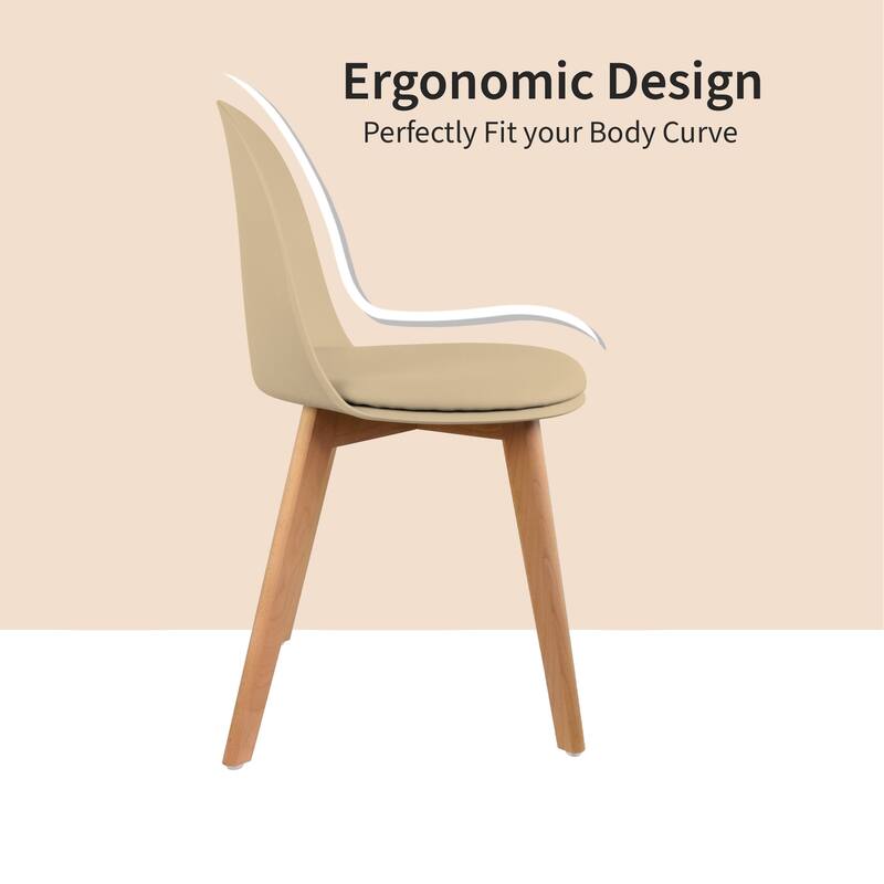 Set of 2 Modern Plastic Side Chairs with Wire Chrome Legs Ergonomic Dining Chairs for Kitchen, Dining Room, Office & Living Room
