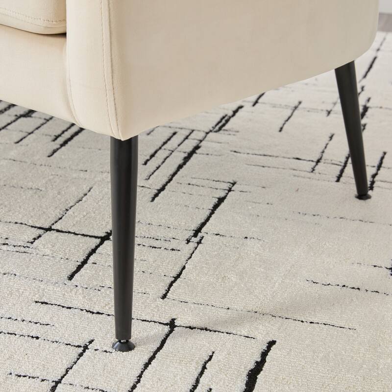 Modern Upholstered Open Back Loveseat Settee