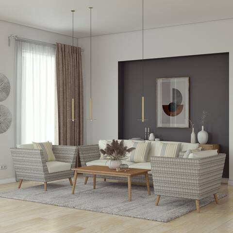 Midtown Concept Noire Indoor 4 Piece Conversation Set - 4pc