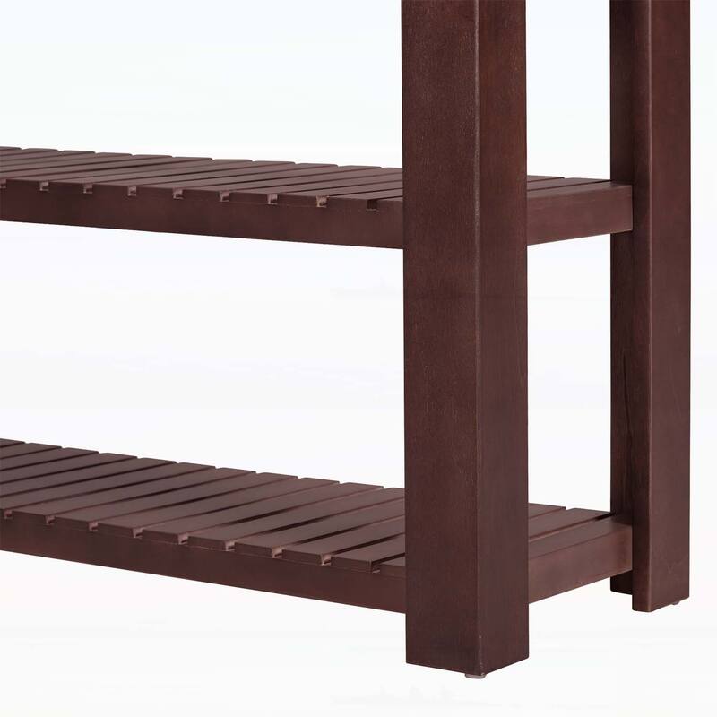 Entryway Console Table with Four Drawers and Two Shelves,Ideal for Living Rooms and Various Home Spaces