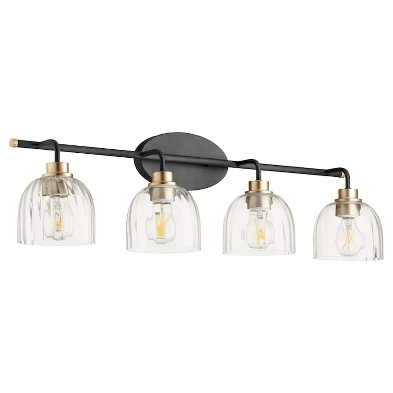 Quorum International Espy 4 Light 33" Wide Bathroom Vanity Light - Noir / Aged Brass