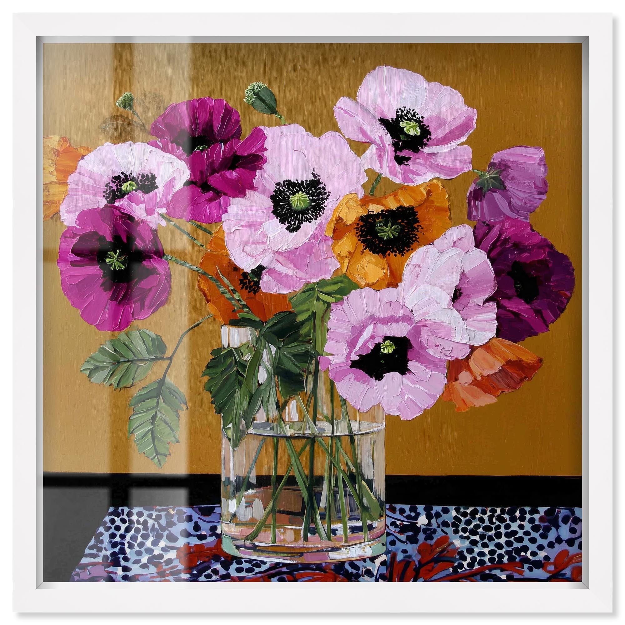 Glass Vase II Floral Wall Decor Shadowbox Print by Art Remedy