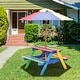 preview thumbnail 3 of 10, Costway 4 Seat Kids Picnic Table w/Umbrella Garden Yard Folding