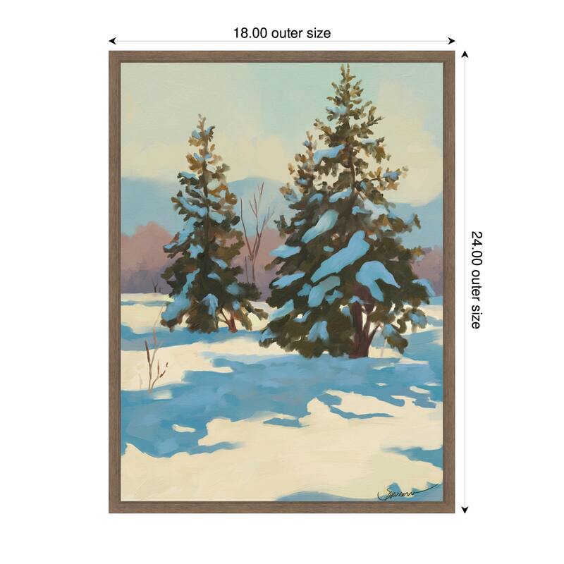 Kate and Laurel Morning Snow by Mary Sparrow Framed Canvas Wall Art Print