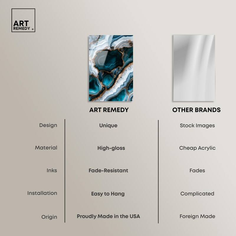Teal Tectonic I Acrylic by Art Remedy, Ready to Hang