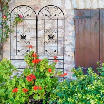 4 Pack Metal Garden Trellis 86.7" x 19.7" Rustproof Trellis for Climbing Plants Outdoor Flower Support
