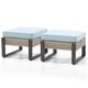 preview thumbnail 17 of 19, Cozywor 2-Piece Wicker Outdoor Patio Ottoman with Steel Frame and Cushions