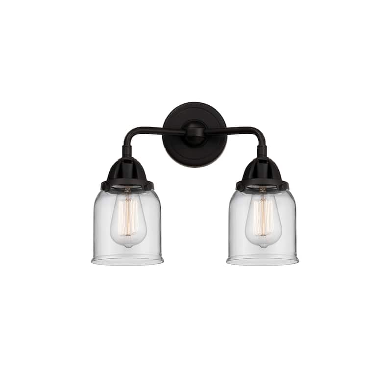 Innovations Lighting 288-2W-12-13 Bell Vanity Bell 2 Light 13" Wide - Matte Black / Clear