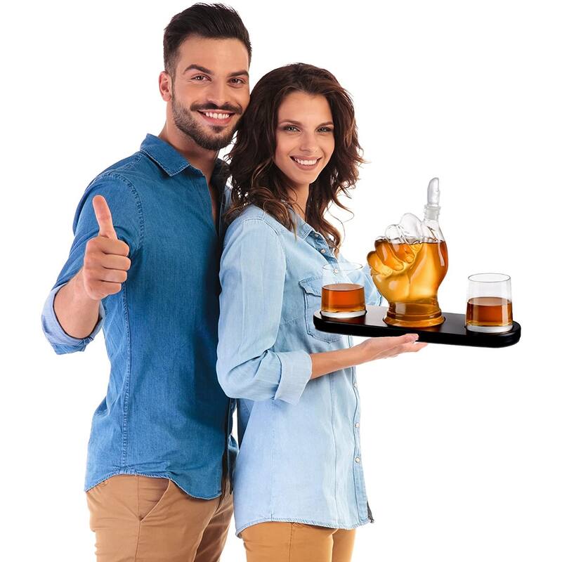 Finger Decanter w 2 Cups - Set of 2