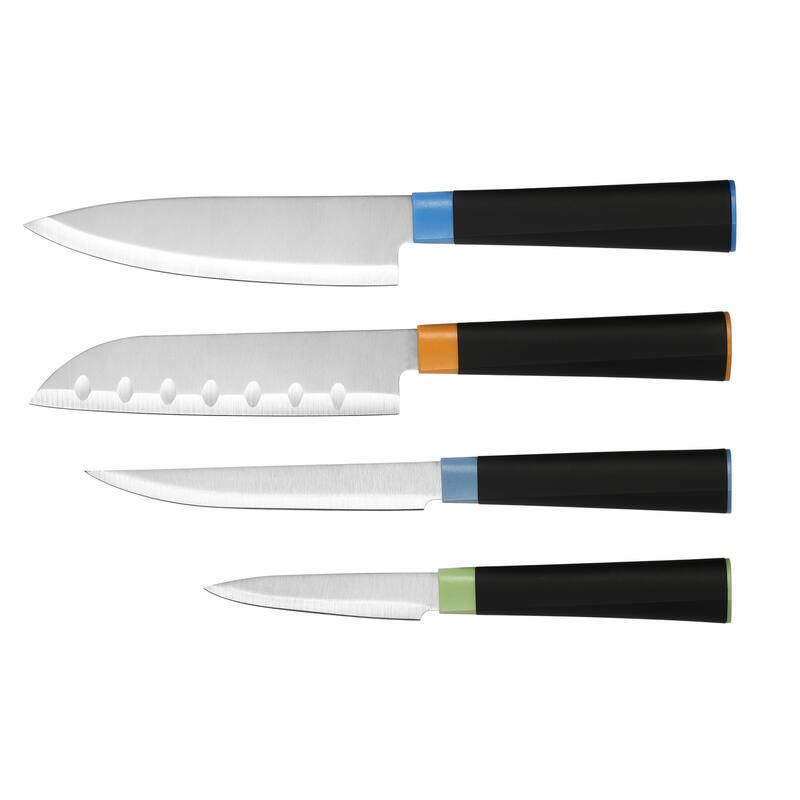 Dura Living 5-Piece Knife Block Set - High Carbon Stainless Steel Blades, Compact Wood Block