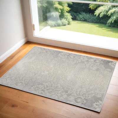 Distressed Non Skid Stain Resistant Low Pile Area Rug - 36' X '24' X '0.25