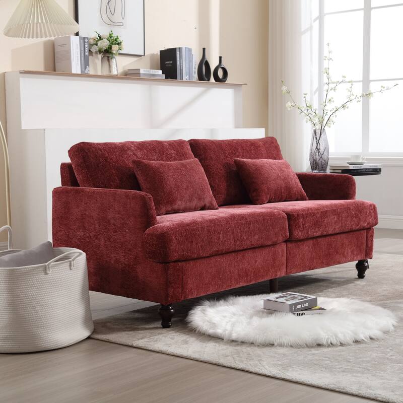 Modern chenille Fabric Loveseat