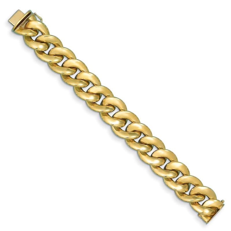 Curata Italian 18k Yellow Gold 20mm 8" Chunky Curb Link Bracelet - 20mm x 8"