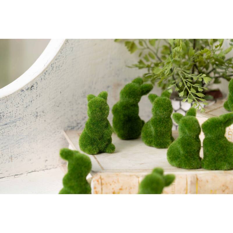 Green Easter Bunnies Figurines Set of 12