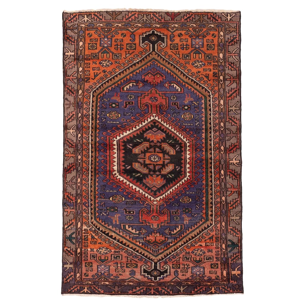 ECARPETGALLERY Hand-knotted Andelz Blue Wool Rug - 4'0 x 6'5