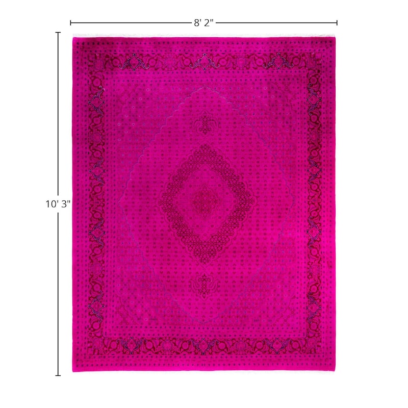 Overdyed One-of-a-Kind Hand-Knotted Area Rug - Purple - 8' 2" x 10' 3"