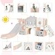 preview thumbnail 34 of 43, Toddler Slide Set, Kids Slide Playset Structure Castle Climber w/Basketball Hoop, Toy Storage Organizer, Kids Climbers Playhouse