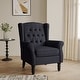 preview thumbnail 4 of 76, Button-Tufted Accent Chair Wingback Armchair - 38"H BLACK BLUE
