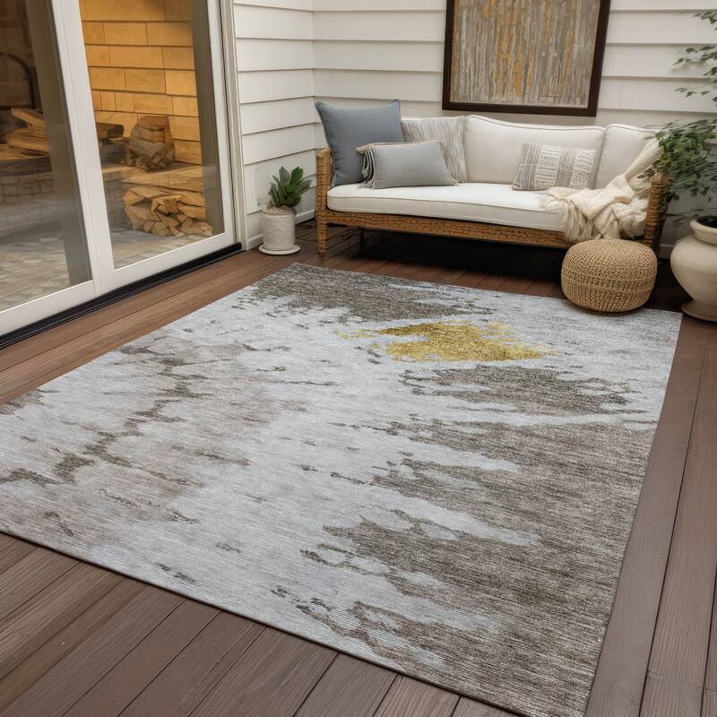 Machine Washable Indoor/ Outdoor Chantille Tie Dye Modern Rug