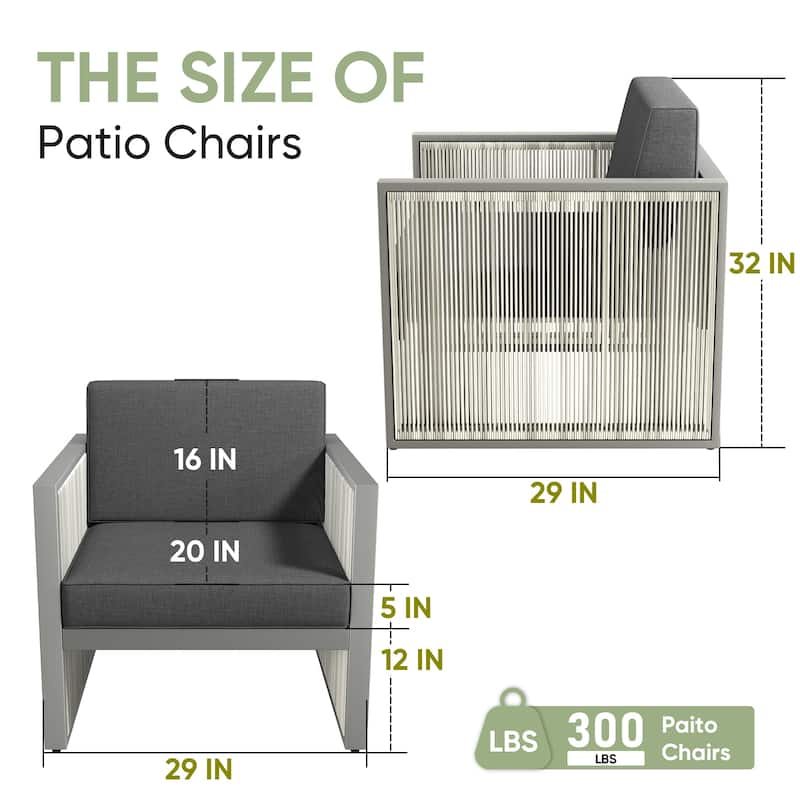 2 Pieces PE Rattan Wicker Chairs - Dar Gray