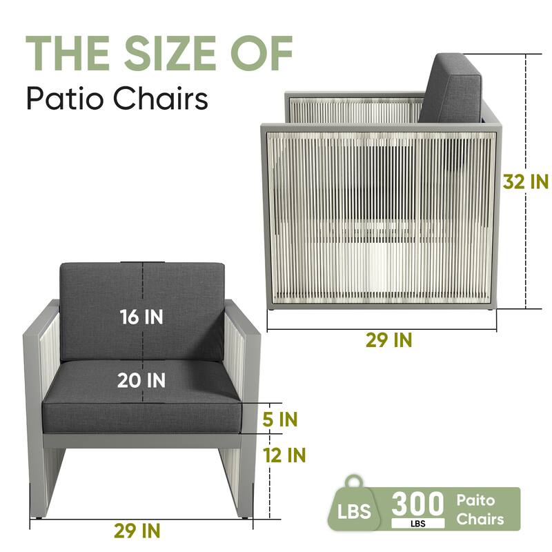 Gymojoy Outdoor Wicker Club Chairs 400lb Capacity