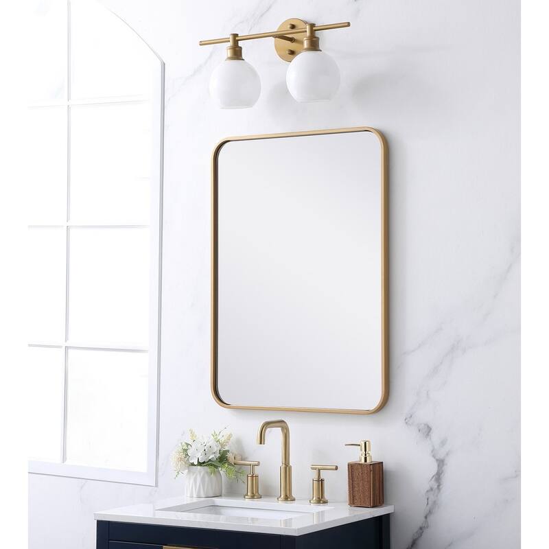 Ezra Soft Corner Metal Rectangular Mirror