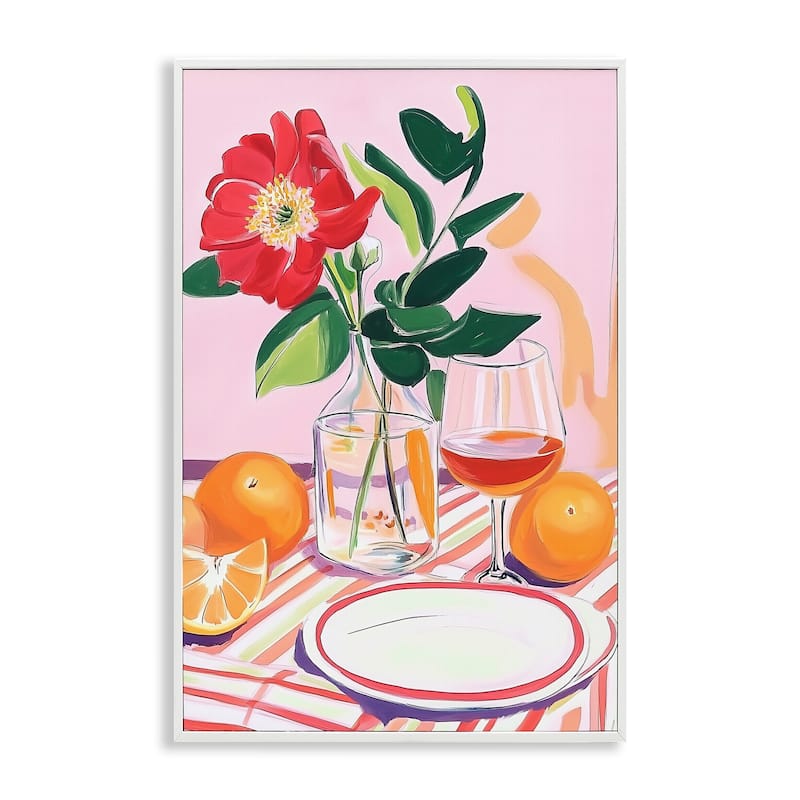 Stupell Pastel Hued Table Setting Framed Giclee Art Design By Andreas Magnusson - 16 x 24 - White