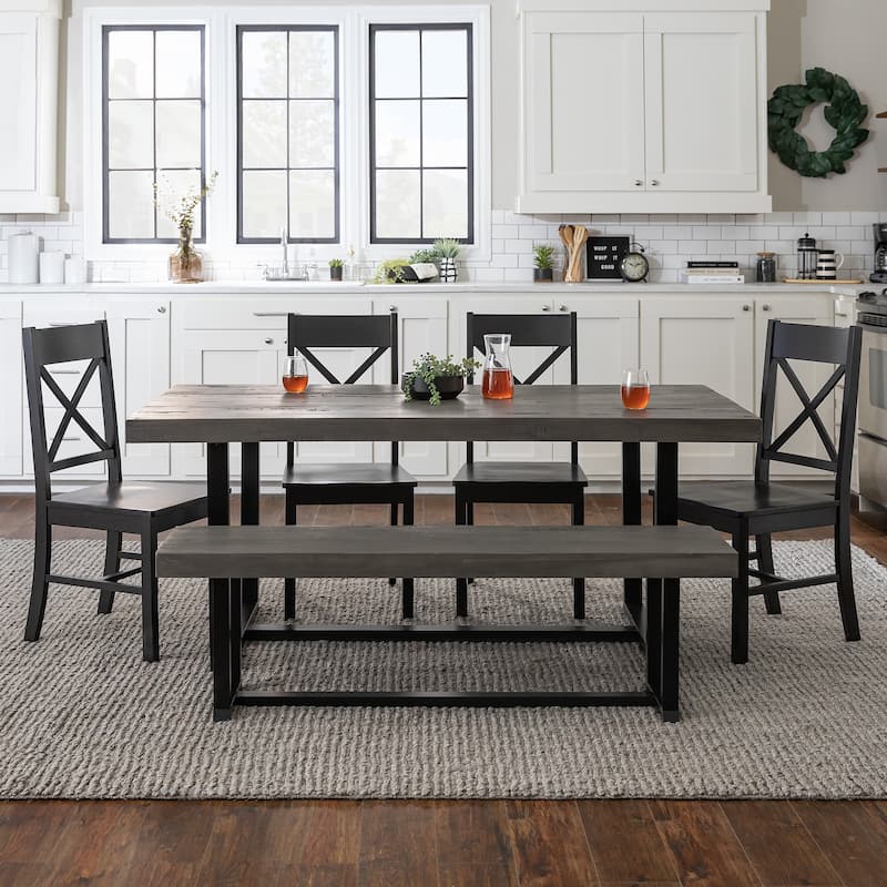 Middlebrook Solid Wood 6-Piece Dining Set with X-Back Chairs
