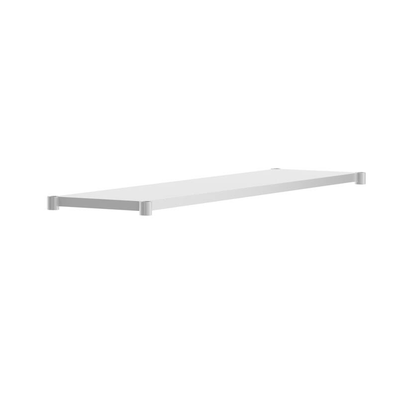 Galvanized Steel Adjustable Add-On Work Table Restaurant Shelf for Work Tables - 16.25"D x 65.25"W x 2"H