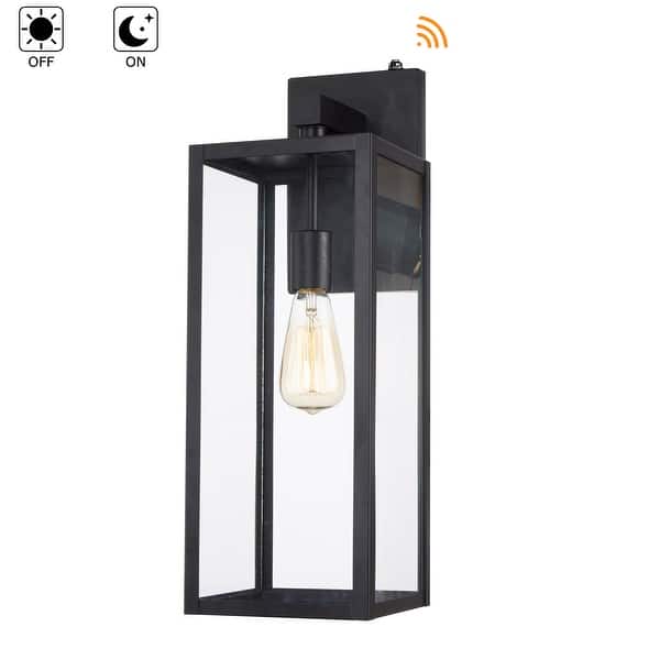 dimension image slide 6 of 11, 2-pack 13" H 1-Light Black Outdoor wall Lantern(Dusk to Dawn could be chosen)