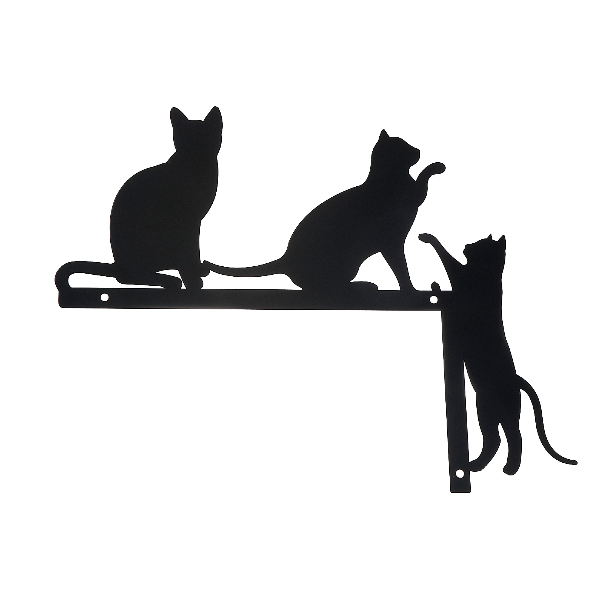 Metal Black Wall Decor Cats Playing