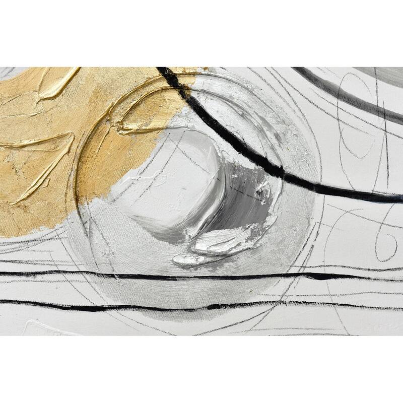 Circle Gets The Square Diptych 3D Paint and Leaf on Canvas Wall Art