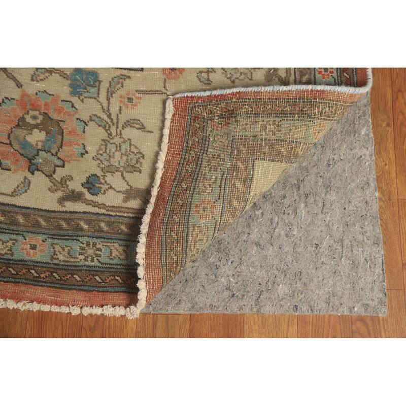 Hand Knotted Oriental 100% Wool Carpet Traditional All-Over Oranges & Rust Tabriz Area Rug - 13' 10'' X 10' 7''