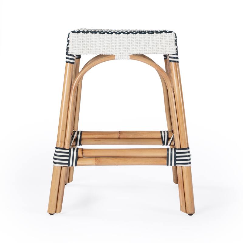Robias 24.5" Rattan Rectangular Counter Stool