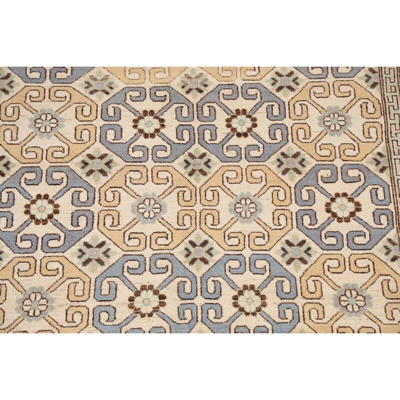 Vegetable Dye Khotan Oriental Wool Area Rug Hand-knotted Office Carpet - 5'11" x 8'10"