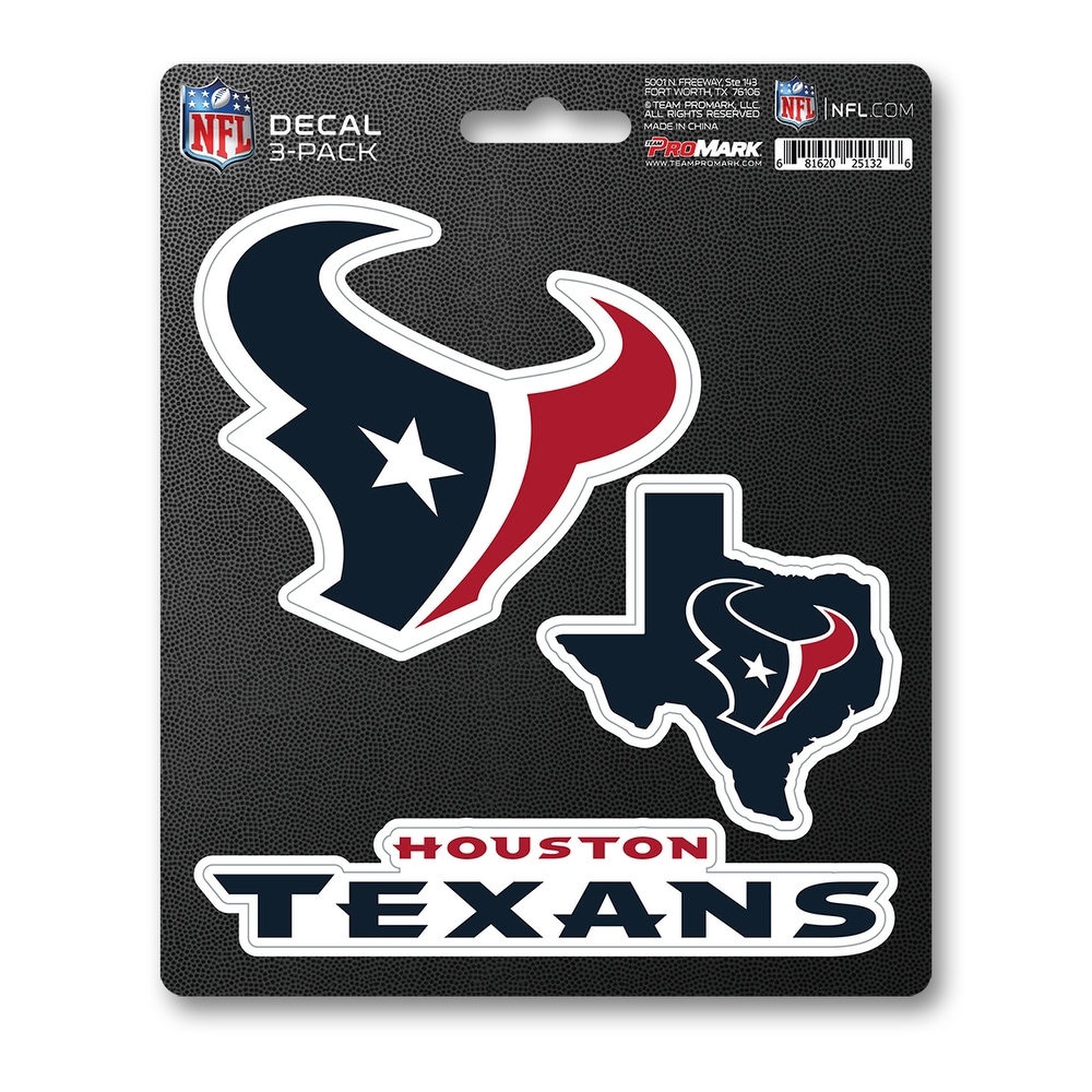NFL – Houston Texans 3 Piece Decal Sticker Pack (Universal – Universal – Universal)